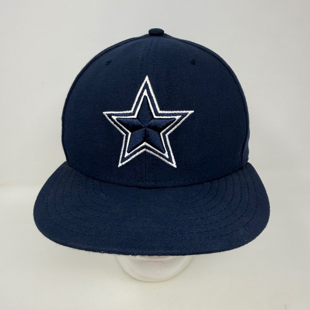 New Era 59FIFTY‎ Dallas Cowboys Fitted Hat Navy Blue NFL Star Logo Size 7 1/2